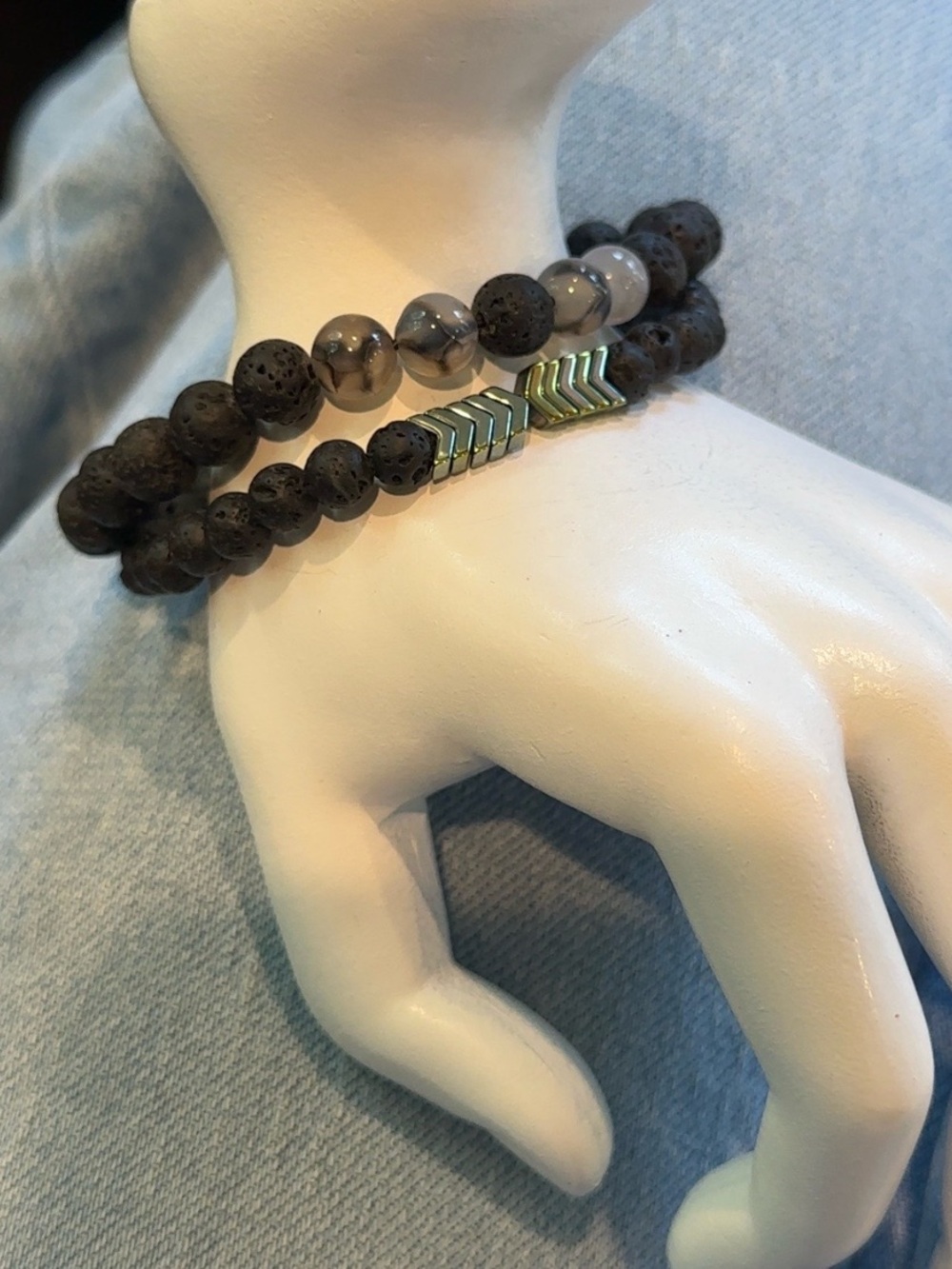 NEW Essential Oil Diffuser Bracelet Stack – Lava Stone Bracelet | Set of 2